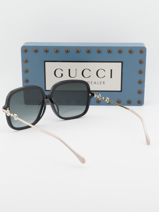 Gucci GG0884SA 001 Square Sunglasses - Black / Grey main image 4